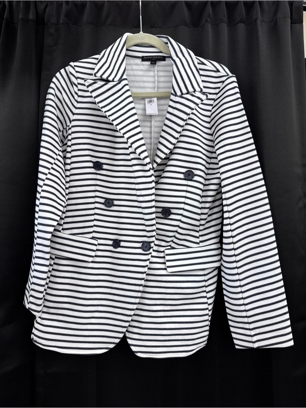 Banana Republic Factory Striped Double-Breasted Blazer Jacket